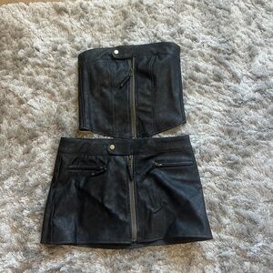 Edited leather corset top